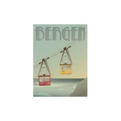 Bergen Bryggen Plakat, 50x70 Cm