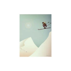 Skiing Plakat, 40x30 Cm