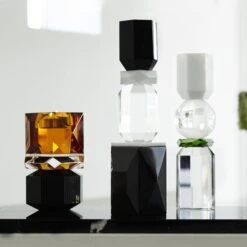 Dakota Telysholder, Amber/clear/black -Skandinavisk Shop 900899392 3