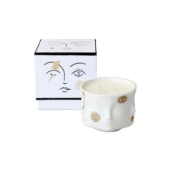 Jonathan Adler Gilded Muse Duftlys, White/gold
