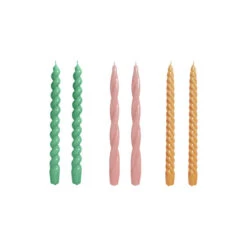 Hay Stearinlyssett, Green Dark/rose Tangerine